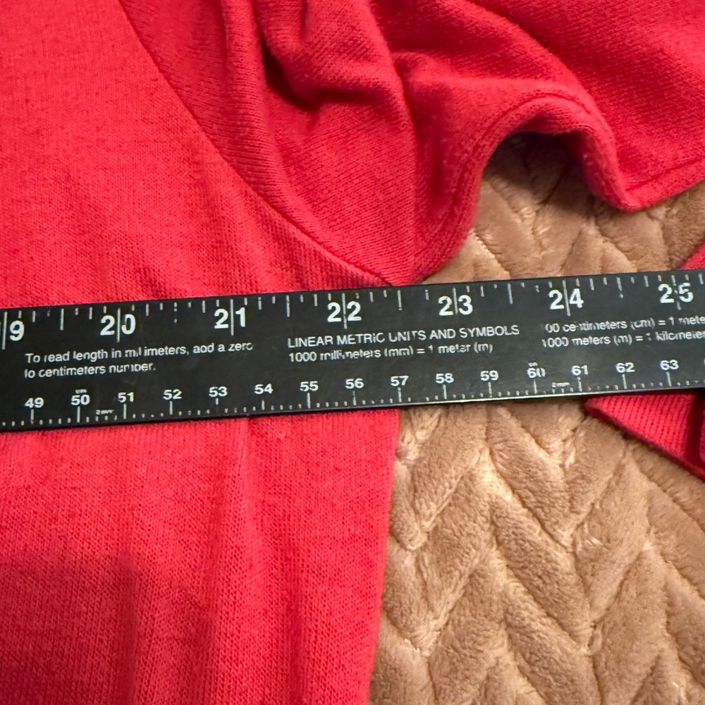 Energe World Wear Womens XL Red Black Scroll Print Open Front Cardigan High Low - Picture 4 of 9